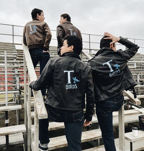 Grease Photoshoot, Grease 2 Aesthetic, Grease Movie Fashion, Grease Lightning Outfits, Grease 2 Johnny, Greased Lightning, Grease Set Design, Grease Play, Kenickie Grease