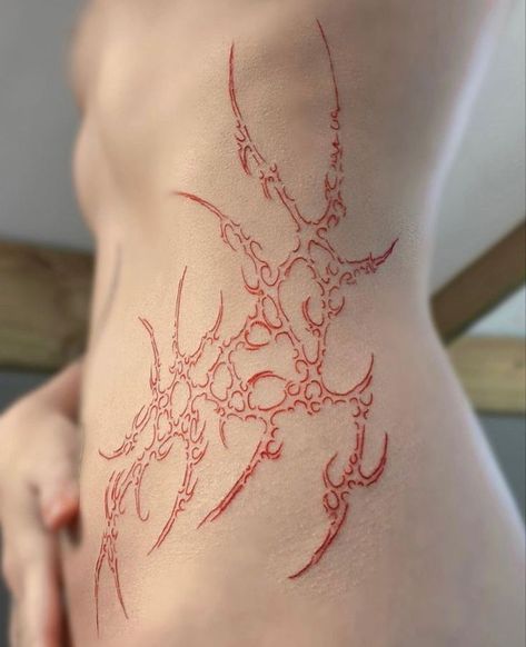 Aggrogoth Tattoo Back, Polyphia Tattoo, Gnarly Tattoos, Aggrogoth Tattoo, Neotribal Tattoo Design, Cyberpunk Tattoo, Torso Tattoos, Sigil Tattoo, Sharpie Tattoos