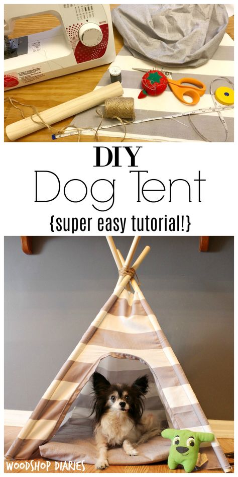 DIY Dog Tent Diy Dog Tent, Dog Teepee, Dogs Diy Projects, Dog Tent, Diy Tent, Diy Dog Toys, Diy Tumblr, Dog Clothes Diy, Dog House Diy