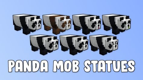 Panda Mob Statues Minecraft Map Minecraft Panda Enclosure, Statues Minecraft, Minecraft Panda, Golden Panda, Minecraft Builds Ideas, Minecraft Animals, Minecraft Statues, 1 Pixel, All Minecraft