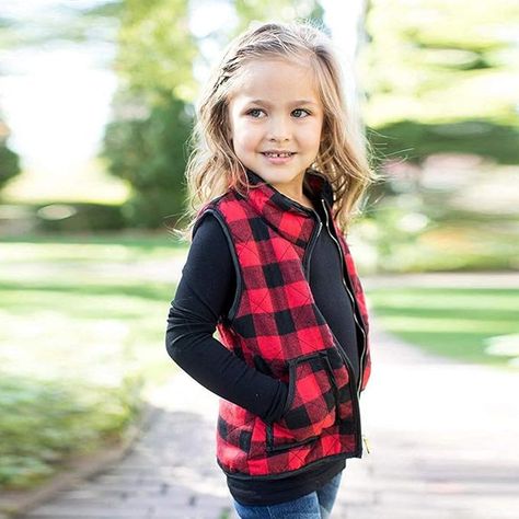 Ayalinggo Toddler Baby Girls Boys Winter Warm Vest Clothes Buffalo Plaid Christmas Jacket Kids Puffer Quilted Gilet Coat Buffalo Plaid Quilt, Check Outfit, Kids Plaid, Plaid Vest, Baby Outfits, Buffalo Check, Fashion Kids, Toddler Fashion