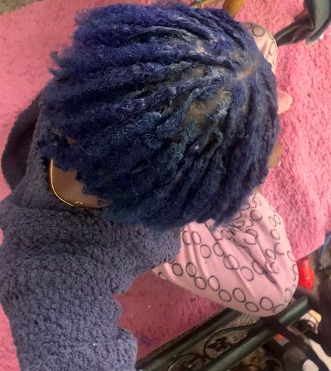 Blue blue #blue #locs Dark Blue Locs, Blue Locs, Dyed Locs, Blue Dreads, Dreads Girl, Loc Styles, Blue Hair, Locs, Aqua Blue