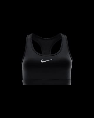 You're on the move. Your padding shouldn't be. This Swoosh bra's sewn-in pads stay in place so you can work hard without worrying about them shifting or folding. Great for training workouts and dance classes, medium support gives you a snug hold that helps keep everything in place. Plus, sweat-wicking, adaptive material quickly recovers its shape so you can stay comfortable throughout your workout. Shown: Black/White Style: DX6821-010 Sports Bra And Nike Pros Outfit, Nike Pros Outfit, Nike Bra, Bra Sewing, Training Workouts, Glute Workout, Dance Classes, Baggy Clothes, 2024 Christmas