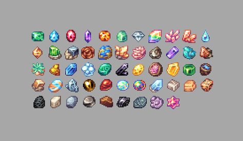 Pixel Art Crystal, Crystal Pixel Art, Pixel Art Items, Pixel Art Dungeon, Minecraft Crystal, Fantasy Map Making, Dots Game, Bloodborne Art, Piskel Art