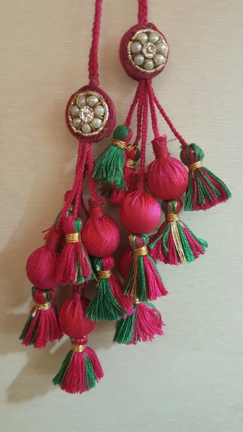 Blouse hangings by surya shakul Blouse Hangings, Tassels Fashion Clothing, Blouse Tassels, Large Tassels, Designer Tassels, Thread Tassels, Saree Tassels Designs, Saree Kuchu Designs, Saree Tassels