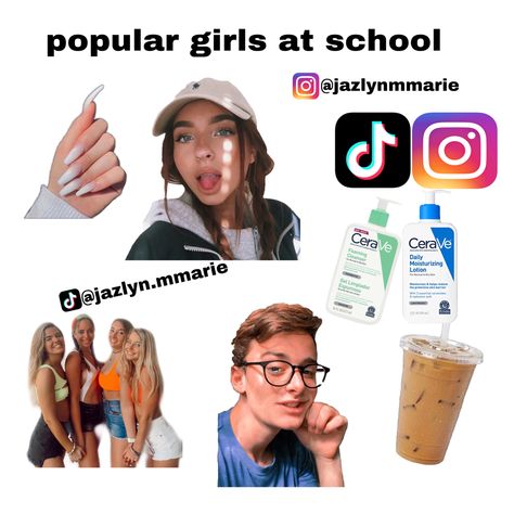 Popular Girls At School, Popular Girl Starter Pack, Popular Girl Aesthetic, School Reminders, Fable Stories, Popular Girls, Niche Memes, Aesthetic Memes, Glo Up