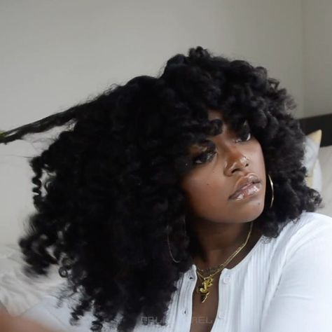 Melanj Hair — on Instagram: “It’s blow out season and we’re so ready! Stretching your curly extensions will create a whole new look. ⠀ ⠀ This flexi rod set @blakejael…” Black Woman Long Natural Hair, Flexi Rod On Blown Out Hair, Flexi Rod Natural Hair, Flexi Rod Set On Natural Hair, Black People Hair, Hair Blowout Styles, Long Afro Hair, Natural Hair Blowout Styles, Hairstyles On Black Women