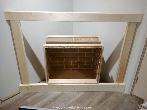 German Schmear Brick, Build A Faux Fireplace, Corner Mantle, Faux Foyer, Reclaimed Wood Mantle, Artificial Fireplace, German Schmear, Corner Electric Fireplace, Faux Fireplace Mantels