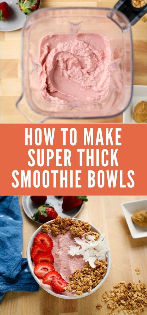 How to Make Super Thick Smoothies? If you want to make super thick smoothie bowls at home, so take now 21 days smoothie diet program. please click this link: smoothie bowl, smoothie diets, smoothie recipes, smoothie diets for weight loss, smoothie diets reviews, smoothie yummy, weight loss results, #smoothiebowl #smoothiediet #smoothierecipes #smoothieforweightloss #weightloss #fatloss #smoothieyummy #flatbelly #dietplan #mealplan #recipes #ketosmoothie #weightlosstips #fatlosstips #ketodiets Dinner Smoothie Bowl, Thick Creamy Smoothie Recipes, How To Make Smoothie Bowls Thick, Frozen Smoothie Bowl Recipe, Homemade Smoothie Bowl Recipe, Think Smoothie Bowl Recipe, Smoothie Bowl With Oats, Playa Bowls Recipe Banana Base, Smoothie Bowl Prep