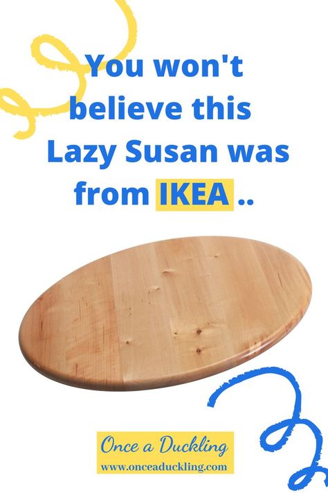 Poor old lazy Susan - it's not the best reputation to have, is it?  Turns out this Lazy Susan (or Lazy Snudda) from Ikea was just perfect for this makeover idea.  It cost me only £3 from Facebook Marketplace and with some very basic DIY skills it had a complete make-over. Talk about budget transformation! #lazy susan #ikea Lazy Susans Ideas, Lazy Susan Upcycle, Lazy Susan Hacks, Lazy Susan Makeover, Ikea Lazy Susan, Diy Lazy Susan Turntable, Lazy Susan Decor, Dining Table Lazy Susan, Diy Turntable