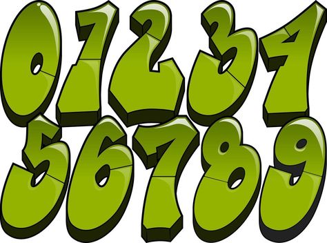 Graffiti Numbers In Graffiti Style Numbers In Graffiti, Font Styles Alphabet, Graffiti Numbers, Fancy Fonts Alphabet, Cool Fonts Alphabet, Alphabet Graffiti, Hipster Fonts, Graffiti Lettering Alphabet, Graffiti Wildstyle