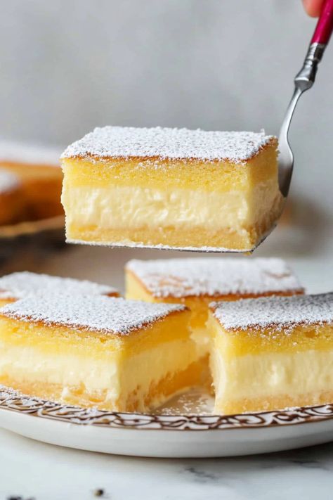 Magic Custard Cake Recipe - Insanely Good Layered Custard Cake, Custard Gateau, Gourmet Cake Recipes, Custards Recipe, Easy Custard Recipe, Christmas Custard, Coconut Custard Cake, Cake With Custard Filling, Magic Custard Cake Recipe