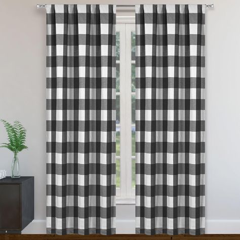 Country Buffalo Plaid Gingham Checkered Darkening Window | Etsy Checkered Curtains, Buffalo Check Curtains, Check Curtains, Window Curtains Living Room, Tier Curtains, Farmhouse Curtains, Soft Mattress, Elegant Curtains, Bedroom Panel