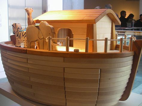 Noah's Ark Toy  Skirball Cultural Center Los Angeles by Al_HikesAZ, via Flickr Noahs Ark Activities, Noahs Ark Craft, Ark Craft, Noah's Ark Bible, Balsa Wood Models, Noahs Arc, Woodworking Software, Noah S Ark, Gain Confidence