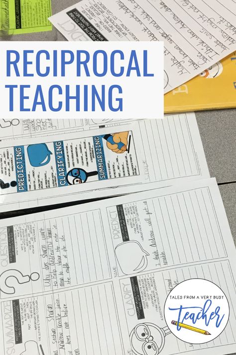 Use reciprocal teaching in your classroom to help your students' comprehension. Reciprocal Teaching Reading, Reciprocal Reading, Reciprocal Teaching, Visible Learning, Teaching Organization, Academic Language, Direct Instruction, Reading Comprehension Strategies, Ela Classroom