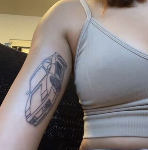 Ferrari F40 Tattoo, Frank Ocean Car Tattoo, F40 Tattoo, White Ferrari Tattoo, White Ferrari Frank Ocean Tattoo, Ferrari Tattoo, Frank Ocean White, F1 Tattoo, Tattoed Heart