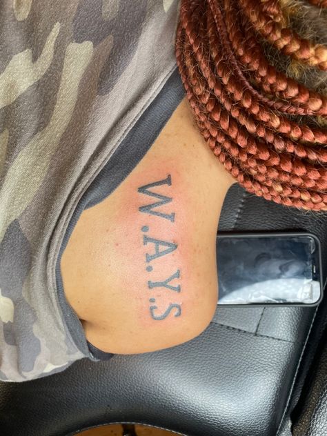 W.A.Y.S tattoo #tattooideas #jheneaiko back tattoos W A Y S Tattoo Behind Ear, Why Aren’t You Smiling Tattoo Jhene, Jhene Aiko Ways, W.a.y.s Tattoo, Tattoo Jhene Aiko, Ways Tattoo Jhene Aiko, W A Y S Tattoo, Ways Tattoo, Behind Ear Tattoos