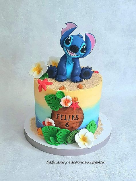 Stitch Hawaiian Cake, 2 Tier Stitch Birthday Cake, Lilo And Stitch Birthday Cakes, Lilo And Stitch Birthday Cake Ideas, Lilo And Stitch Cupcakes, Stitch Birthday Cakes, Stitch Cake Ideas, Stitch Birthday Cake Ideas, Lilo And Stitch Birthday Cake