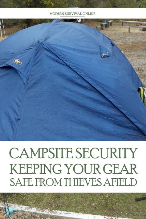 Camping Security, Tsa Security Tips, Tent Security Camping, Camper Security, Camper Van Security, Survival Life Hacks Camping & Hiking, Camping Stuff, Family Camping Trip, Camping Supplies