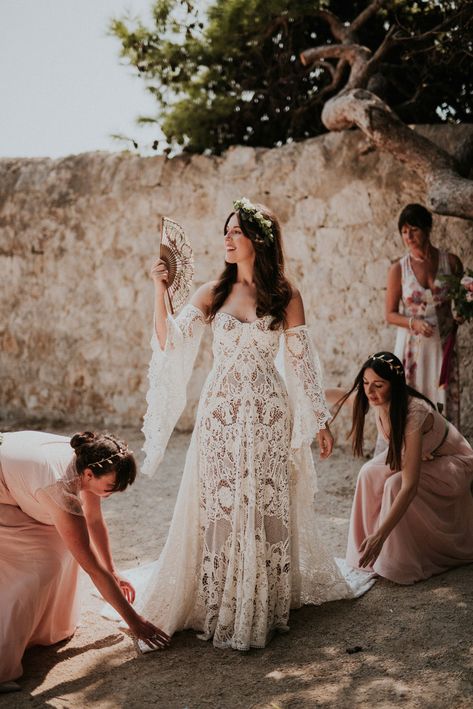 Lucy&Nick_Viktor_Pravdica_Photography-(24-of-53) Two Pieces Wedding Dress, Mexican Cowboy Wedding, Island Wedding Dress, Hippie Wedding Dresses, Latin Wedding, Lokrum Island, Simple Wedding Gowns, Olive Grove, Boda Mexicana