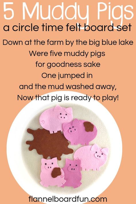 Preschool Story Time, Muddy Pigs, Farm Theme Preschool, Circle Time Songs, Flannel Board Stories, Circle Time Activities, Felt Board Stories, Farm Preschool, Felt Stories