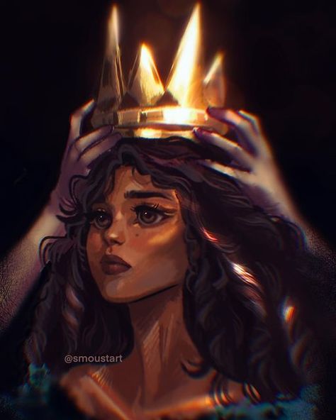 Black Crowns Queens, Coronation Drawing, Crown Reference Drawing, Queen Crown Drawing, Megan Aesthetic, Coronation Art, Crown Portrait, Magic Queen, Queen Painting