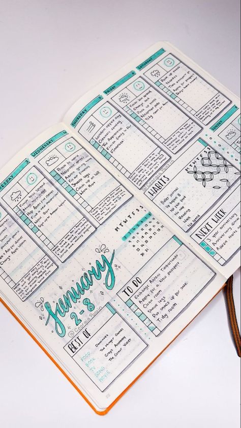 2024 Journal Layout, Bujo Index Page Layout, To Do List Journal Layout, Daily To Do List Journal Ideas, Easy Bujo Spreads, Daily Planner Journal Layout, Aesthetic Bujo Spreads, Daily Planner Ideas Bullet Journal, Note Design Layout