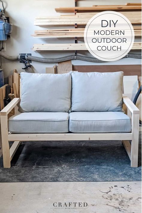 The Comfiest DIY Outdoor Sofa Plans (Beginner-Friendly!) Outdoor Sofa Plans, Outdoor Sofa Diy, Diy Outdoor Seating, Diy Outdoor Furniture Plans, Patio Loveseat, Outdoor Loveseat, Outdoor Furniture Plans, Outdoor Couch, Outdoor Diy Projects