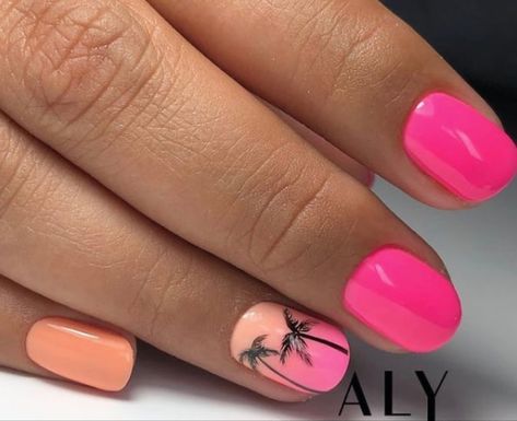 Nail Designs For Florida Vacations, Nails For Jamaica, Tropical Nails Dip Powder, Tropical Shellac Nails, South Nails, Beach Trip Nail Ideas, Caribbean Holiday Nails, Tropical Vacay Nails, Vacation Dip Nails Tropical