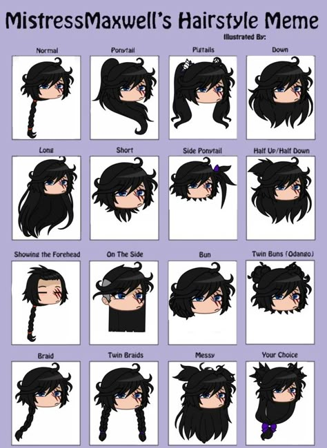 Gacha Female Hairstyles, Gacha Hair Ideas Ponytail, Gachaclub Hair Idea, Gotcha Life Hair Ideas, Gachalife Hair Ideas, Gach Club Hair Idea, Gacha Club Hair Ideas Girl, Gacha Life 2 Hair, Pelo Gacha