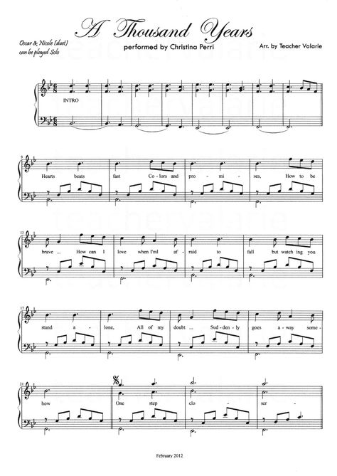 Thousand Years Piano, A Thousand Years Christina Perri, Thousand Years Christina Perri, Desert Birds, Tenor Saxophone Sheet Music, Piano Songs Sheet Music, Free Printable Sheet Music, Free Piano Sheets, Easy Sheet Music