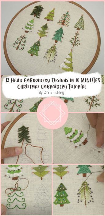 Beautiful Sunflower Embroidery Tutorial Free Ideas - Carolinamontoni.com Embroidery Free Pattern, Free Christmas Embroidery Patterns, Christmas Embroidery Ideas, Embroidery Christmas Tree, Tree Embroidery Design, Christmas Tree Embroidery Design, Christmas Hand Embroidery, Embroidered Christmas Ornaments, Christmas Tree Embroidery