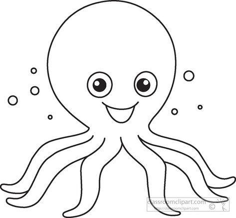 Octopus Outline Drawing, Octopus Clipart Black And White, Animal Clipart Black And White, Octopus Image, Black And White Octopus, Octopus Outline, Octopus Clipart, Octopus Images, Thermocol Craft