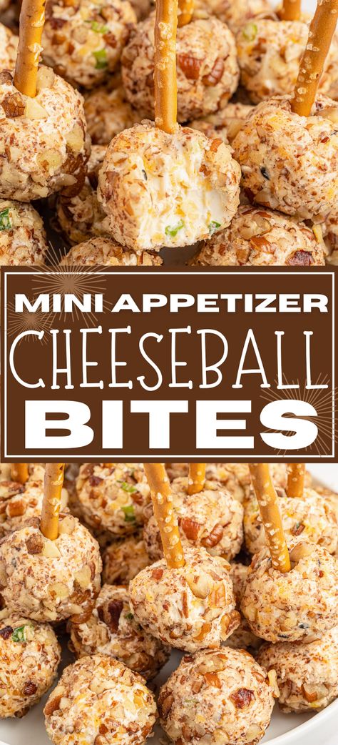 Pretzel Stick Appetizers For Party, Cheese Balls On Pretzel Sticks, Finger Foods For Outside Party, Cream Cheese Balls With Pretzel Sticks, Snack On A Stick, Individual Cheeseball Appetizers, Mini Cheese Ball Bites Pretzel Sticks, Mini Cheeseball Appetizers, Cheese Stick Appetizers