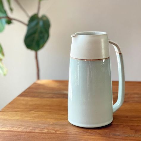 Fenway Clayworks on Instagram: "It can be a little bit nerve wracking to glaze these white and blue pots, especially when it’s one that I really want to turn out. The closer I get the two glazes together, the better the raw clay stripe turns out." Blue Pots, Ceramic Lighting, Golden Colorado, Pottery Pitcher, Ceramic Light, Ceramic Pitcher, Modern Ceramics, Hand Thrown, Nerve