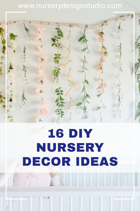 Who doesn't love a good DIY project? And, when it's for the baby's nursery, it is even more special. We have scoured the web for some super easy beginner-friendly DIY Nursery Decor Ideas to make your little one's nursery super unique. Diy Floral Nursery Decor, Wild Flower Nursery Decor, Diy Baby Girl Nursery Decor, Diy Nursery Wall Art, Diy Girl Nursery Decor, Diy Name Signs For Nursery, Vintage Floral Nursery Decor, Diy Nursery Wall Decor, Ivy Nursery