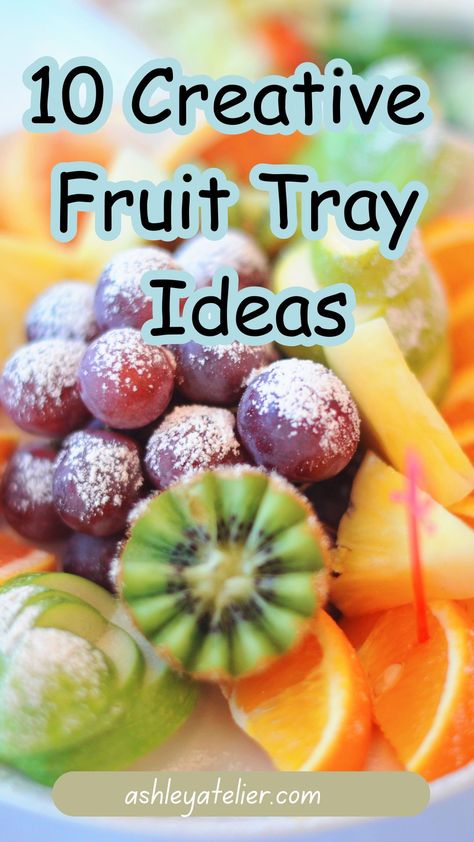 Get ready to impress with these creative fruit tray ideas! From elegant skewer arrangements to delicious dip pairings, these trays will steal the show at any gathering. Check out these unique and mouthwatering fruit tray ideas that everyone will rave about. #FruitTray #PartyIdeas #HealthySnacks" Summer Fruit Tray Ideas, Unique Fruit Tray Ideas, Fruit Platter Designs Creative, Diy Fruit Tray Homemade, Ways To Serve Fruit At A Party, Fresh Fruit Display Ideas, Fruit Tray For Engagement Party, Fruit Tray Arrangements, Round Fruit Tray Ideas