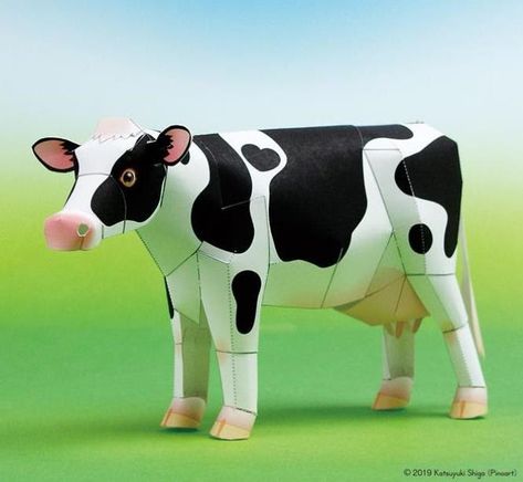 Cow Craft, Chinese Crafts, Farm Kids, Card Model, Fun Printables, Paper Animals, Paper Model, Paper Crafts Origami, Paper Toys