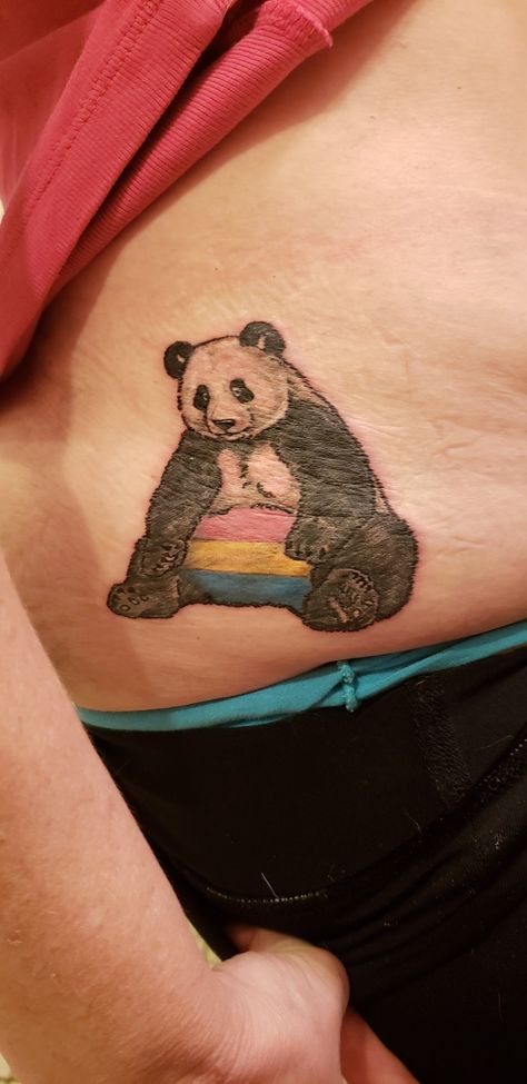 #pansexualpanda #pansexual #panda #panpride Pansexual Tattoo Ideas, Pansexual Tattoo, Izzy Tattoo, Pride Tattoo, Panda Tattoo, Pansexual Pride, Color Pencil Art, Color Pencil, Cute Panda