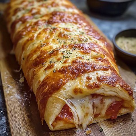 Cheese Breads, Flavored Cheese, Stromboli Recipe Easy, Homemade Stromboli, Cheese All, Stromboli Recipe, Pizza Recipes Homemade, Chapati, A Pizza