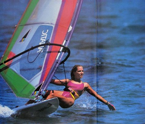 Jenna DeRosnay -January 1990 WIND SURF magazine - photo Erik Aeder Dynamic Reference, Wind Surfing Photography, Wind Surfing, Gopro Surfing, Surfer Magazine, Sup Surf, Paddle Sports, Surf Lesson, Water Photography