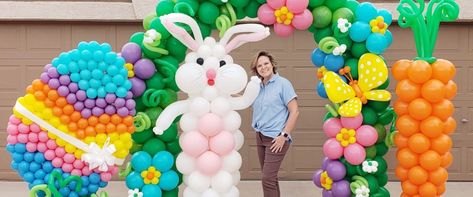 Easter Photo Op Easter Ballons Decor, Easter Balloon Basket, Easter Balloon Bouquet, Easter Balloon Decorations, Easter Balloon Ideas, Easter Balloon Decor, Easter Balloons, Balloon Craft, Easter Theme Party