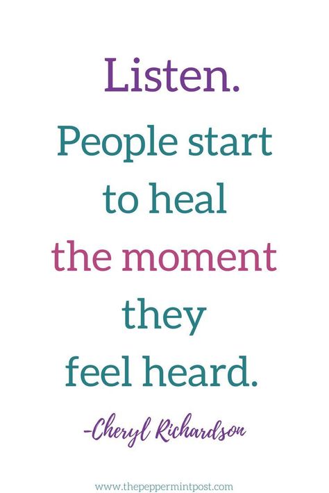 Connecting to others through deep listening can be healing for everyone. Quotes Listening, Quotes About Listening, Life Coach Tools, Be A Better Friend, Listening Quotes, Discover Quotes, Leader Quotes, Teamwork Quotes, Life Coach Quotes