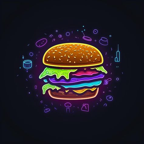 Neon Burger, Business Things, Logo Psd, Free Business Card Mockup, Card Banner, Poster Invitation, Poster Maker, Presentation Template Free, Business Card Maker