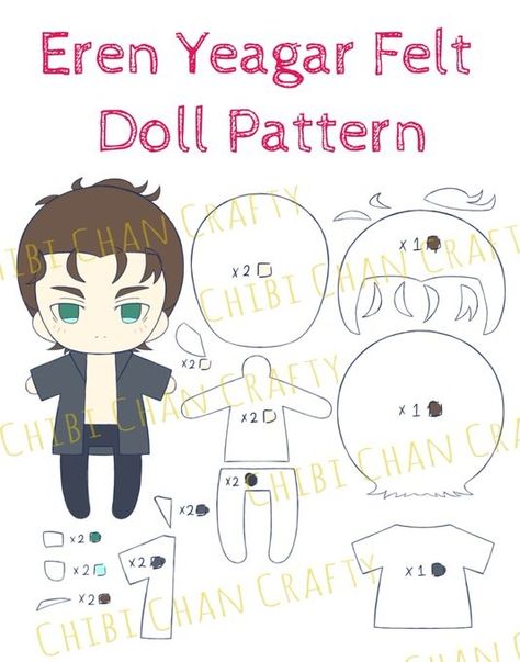 Crafts Anime, Paper Mask Diy, Chibi Plush, Anime Diys, Felt Doll Pattern, Felt Animal Patterns, Cute Sewing Projects, Plushie Patterns, Sewing Stuffed Animals