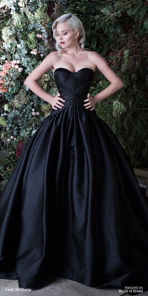 Leah Da Gloria, Wedding Dress Black, Black Wedding Gowns, Gothic Wedding Dress, 2016 Wedding, Dark Wedding, 2016 Wedding Dresses, Fancy Wedding Dresses, Princess Wedding Dresses