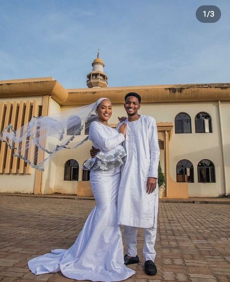 Guinean Wedding Dress, Malian Bazin Styles, Gambian Wedding, Bazin Wedding, Brown Wedding Themes, Muslim Wedding Photos, Cultural Wedding, African Wedding Attire, Nikkah Dress