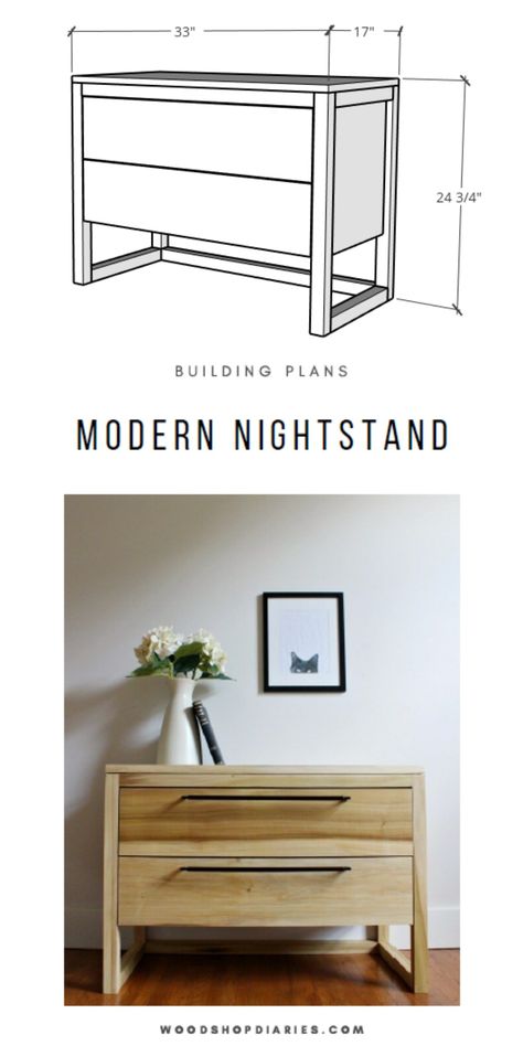 Nightstand Building Plans, Design Nightstand, Ashley Bennett, Nightstand Plans, Storage Nightstand, Nightstand Design, Diy Nightstand, Diy Drawers, Furniture Market