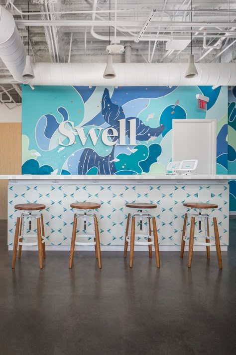 Joy Cho, Office Mural, Office Wall Design, Topanga Canyon, Oh Joy, 광고 디자인, Artistic Tile, Dental Office Design, Lobby Interior