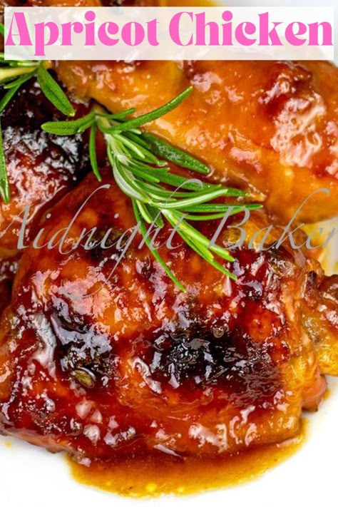 Apricot Glazed Chicken, Apricot Chicken Recipes, Quick Chicken Dinner, Apricot Recipes, Apricot Chicken, Pork Recipes Easy, Spicy Chicken Recipes, Easter Dinner Recipes, Chicken Entrees